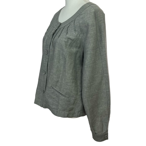 Jessica Women’s Lightweight Linen/Cotton Blazer/Jacket Sz 10 Gray Fabric Buttons - Picture 3 of 10